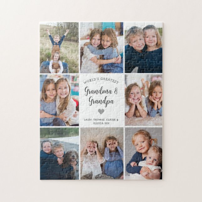 Personalised 8 Photo Collage Grandparents Modern (Vertikal)