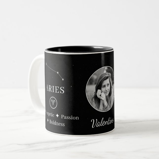 Personalised Aries Zodiac Constellation Coffee Mug (Devant gauche)