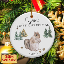 Personalised Baby's First Christmas Decoration Keramik Ornament