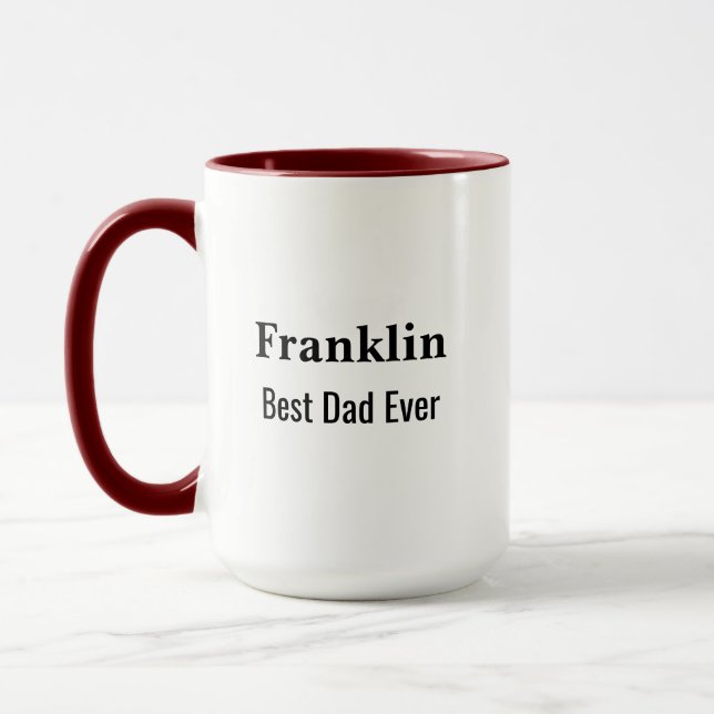 Personalised Best Dad Ever Monogrammed  Tasse (Links)