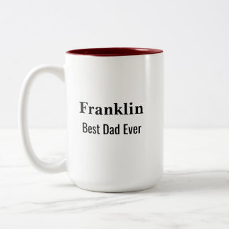 Personalised Best Dad Ever Monogrammed  Zweifarbige Tasse