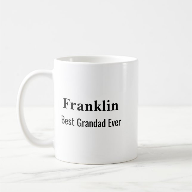 Personalised Best Grandad Ever Monogrammed  Kaffeetasse (Links)
