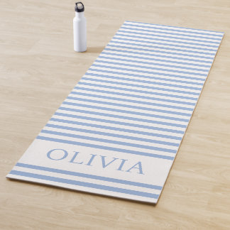 Personalised Blue and white stripes beach house  Yogamatte
