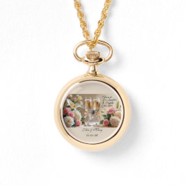 Personalised bridal necklace watch-Happily Ever Af Armbanduhr