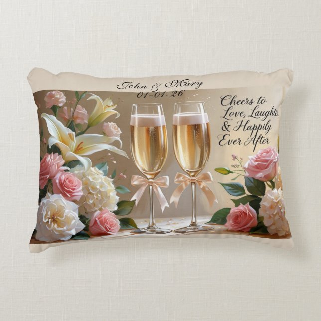 Personalised  Bridal Pillow-Happily Ever After Dekokissen (Vorderseite)