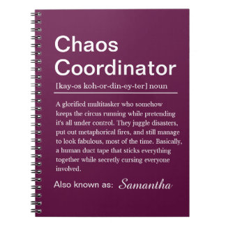 Personalised Chaos Coordinator Definition Notizblock