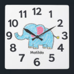 Personalised Child's Wall Clock Quadratische Wanduhr<br><div class="desc">Square. Size 10.75" x 10.75". Easoly change the name on the design template to personalise. Makes a great kid's gift. This wall clock is vibrantly printed with AcryliPrint®HD process to ensure the highest quality display of any content. Order this deco style wall clock for your walls or give to friends...</div>