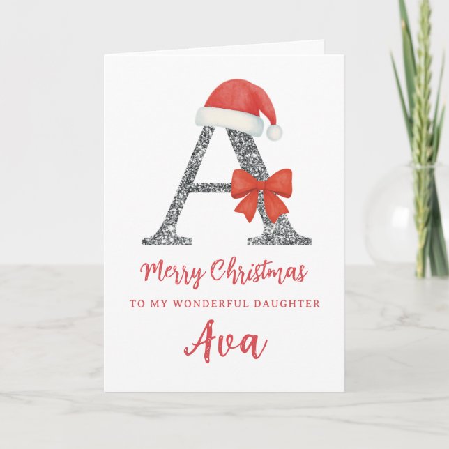 Personalised Christmas Card - Letter A Karte (Vorderseite)