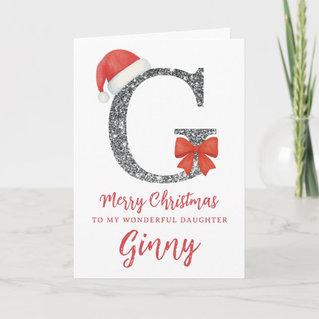 Personalised Christmas Card - Letter G Karte (Vorderseite)