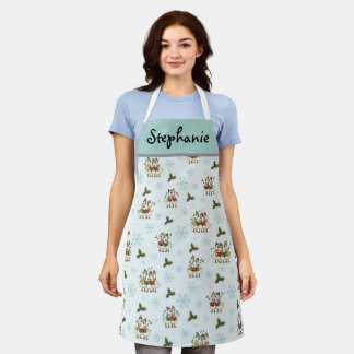 Personalised Christmas Goose Carol Singers Apron Schürze