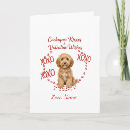 Personalised Cockapoo Kisses Valentine Wishes Karte
