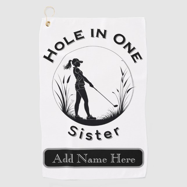 Personalised Custom Golf Hole in 1 Golfhandtuch (Vorderseite)