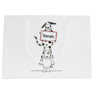 Personalised Cute Dog Acrobat  Große Geschenktüte