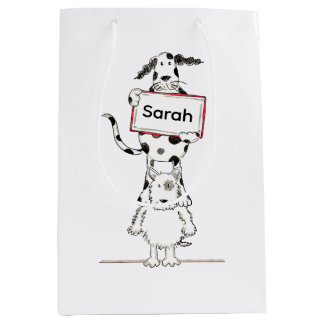 Personalised Cute Dog Acrobat  Mittlere Geschenktüte