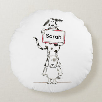 Personalised Cute Dog Acrobat Throw Pillow Cushion Rundes Kissen