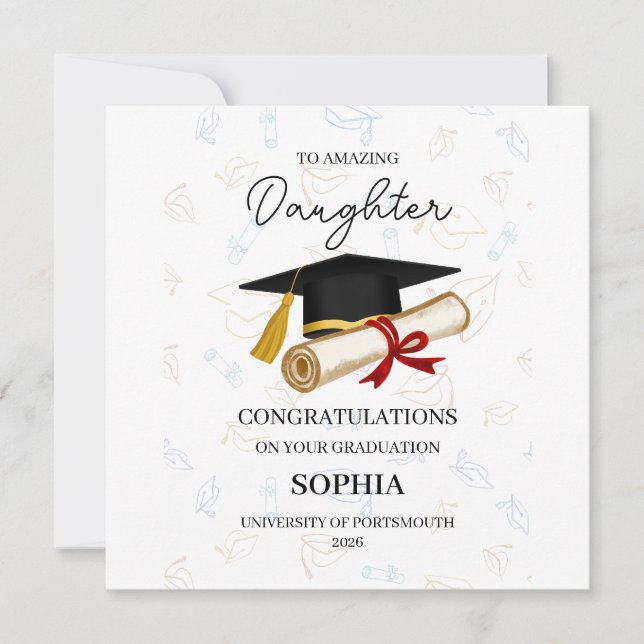 Personalised Daughter Graduation Karte (Vorderseite)