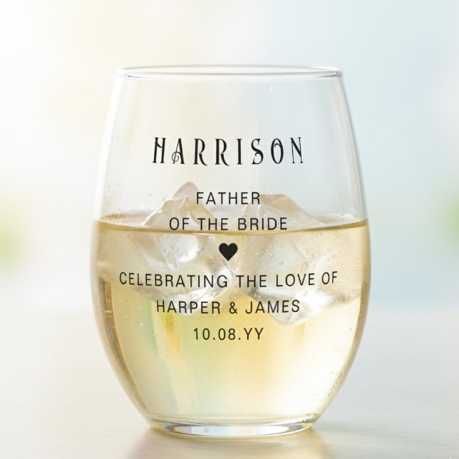 Personalised Father Of The Groom Wedding Party Weinglas Ohne Stiel (Von Creator hochgeladen)