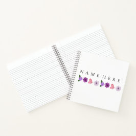 Personalised Floral Birthday Gift add their name Notizbuch
