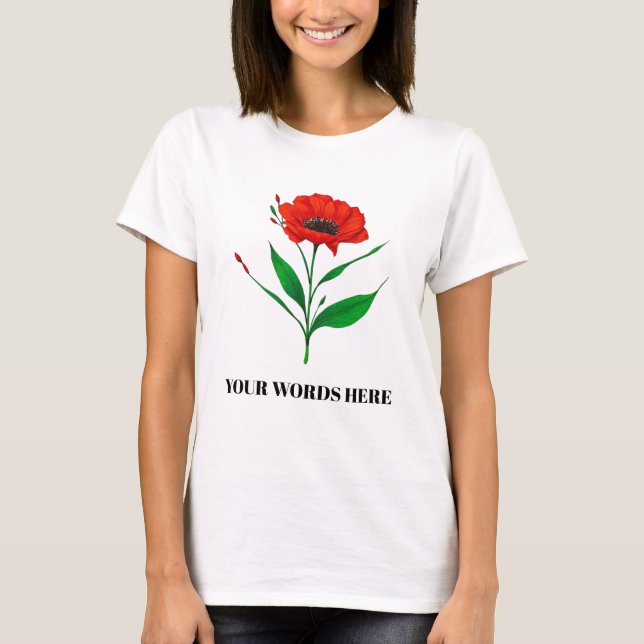 Personalised flower in bloom T-Shirt (Devant)
