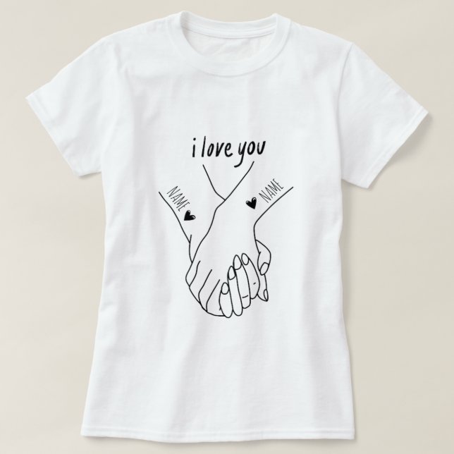 Personalised  for couples on the day of love T-Shirt (Design vorne)