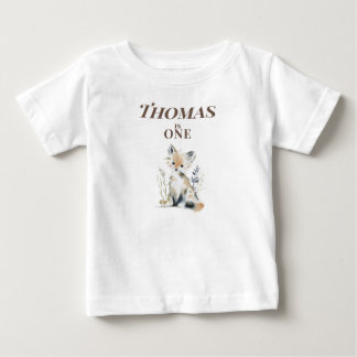 Personalised Fox 1st Birthday  Baby T-shirt