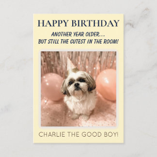 Personalised Funny Happy Birthday With Dog Picture Karte