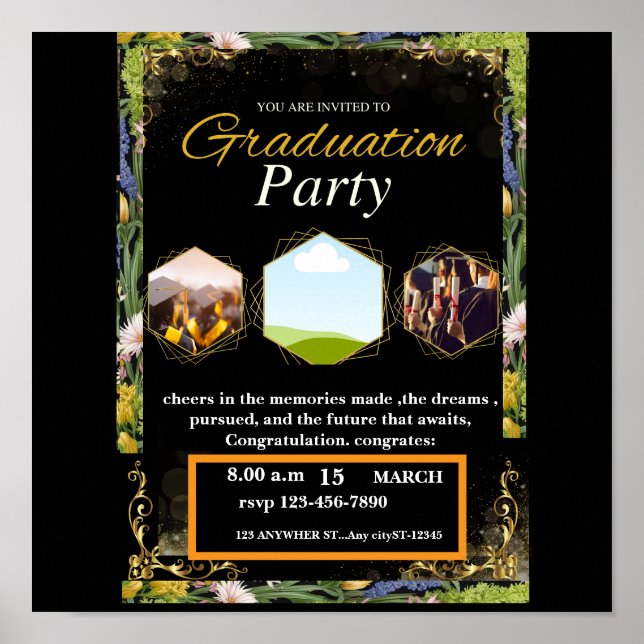  personalised graduate party, poster (Vorne)