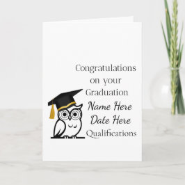 Personalised Graduation Gift for Her – Custom Name Karte