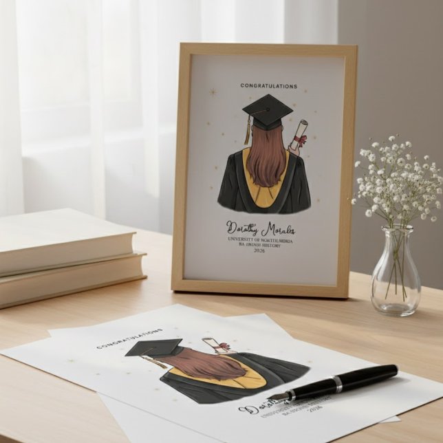 Personalised Graduation Gift Keepsake Grad Friend Leinwanddruck (Von Creator hochgeladen)