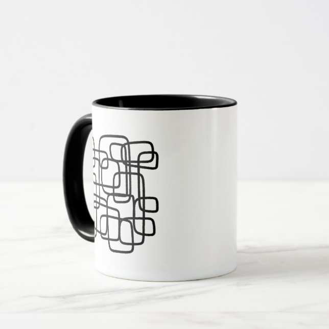 Personalised Initial Minimalist Abstract Line Art Tasse (Vorderseite Links)