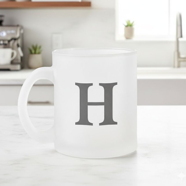 Personalised Initial Mug – Custom Letter Coffee  Mattglastasse (Von Creator hochgeladen)