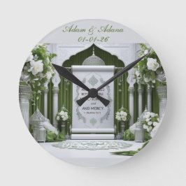 Personalised Islamic Bridal Wall Clock Runde Wanduhr