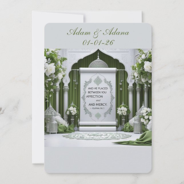 Personalised Islamic Wedding Invitation (Devant)