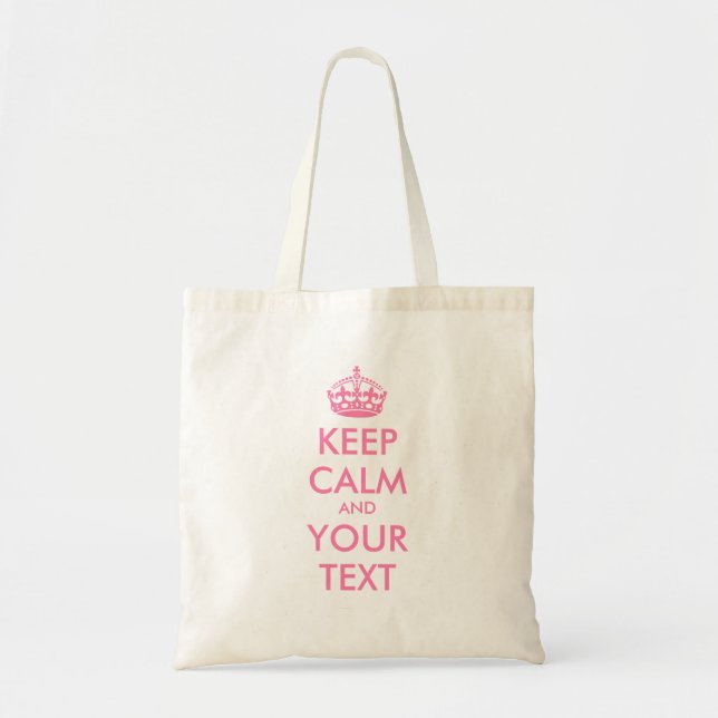 personalised KEEP CALM and YOUR TEXT - pale pink Tragetasche (Vorne)