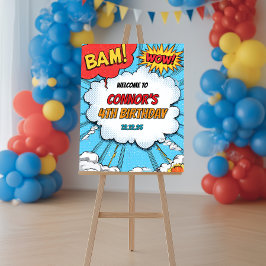 Personalised Kids Superhero Party Welcome Poster