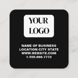 PERSONALISED Modern Black and QR CodeBusiness Card Quadratische Visitenkarte