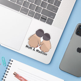Personalised Mom & Daughter Cute Penguin Sticker