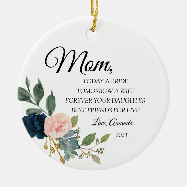 Personalised Mother of the Bride Ceramic Ornament (Vorne)