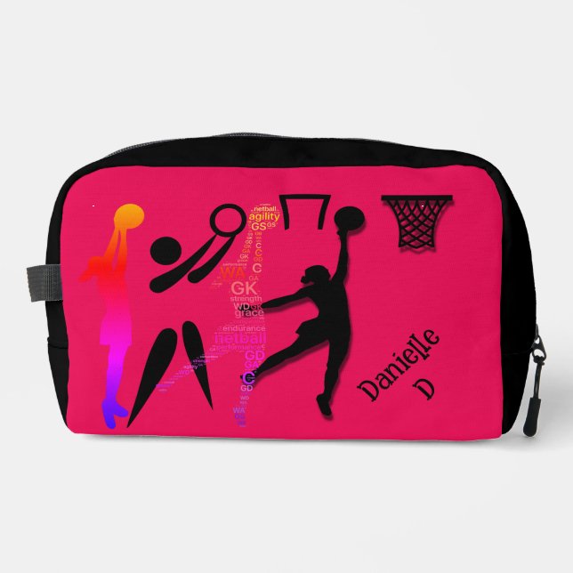 Personalised Netball Theme Toiletry Bag Waschbeutel (Vorderseite)