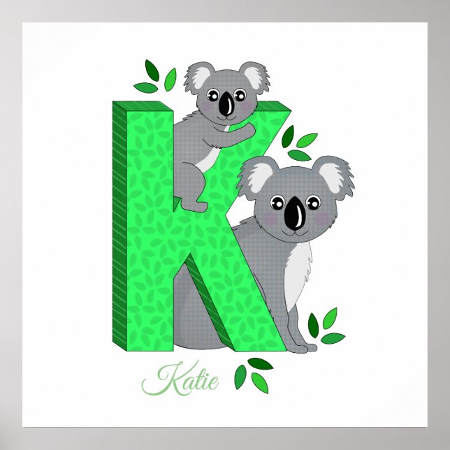 Personalised nursery poster - K for Koala (Vorne)