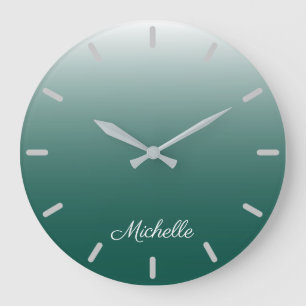 Personalised ombre gradient green große wanduhr