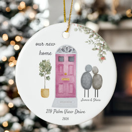 Personalised Our New Home Pebble Couples christmas Keramik Ornament