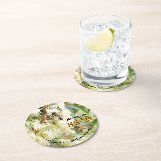 PERSONALISED PAPER COATERS FOR BEEKEEPER APIARIST RUNDER PAPPUNTERSETZER (Vor Ort)