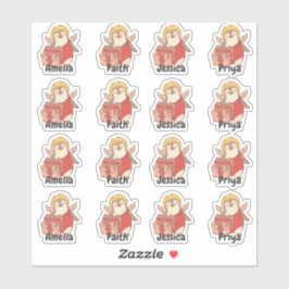 Personalised Penguin Cupid Sticker Pack