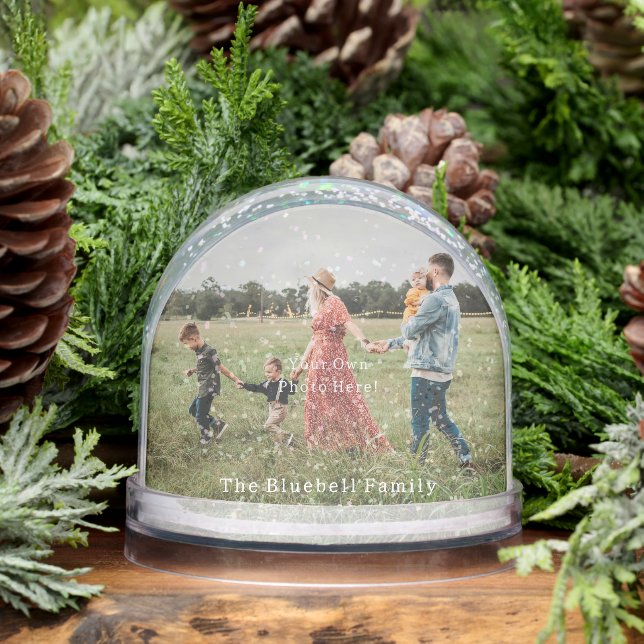 Personalised Photo And Text Snow Globe. Schneekugeln (Winter)