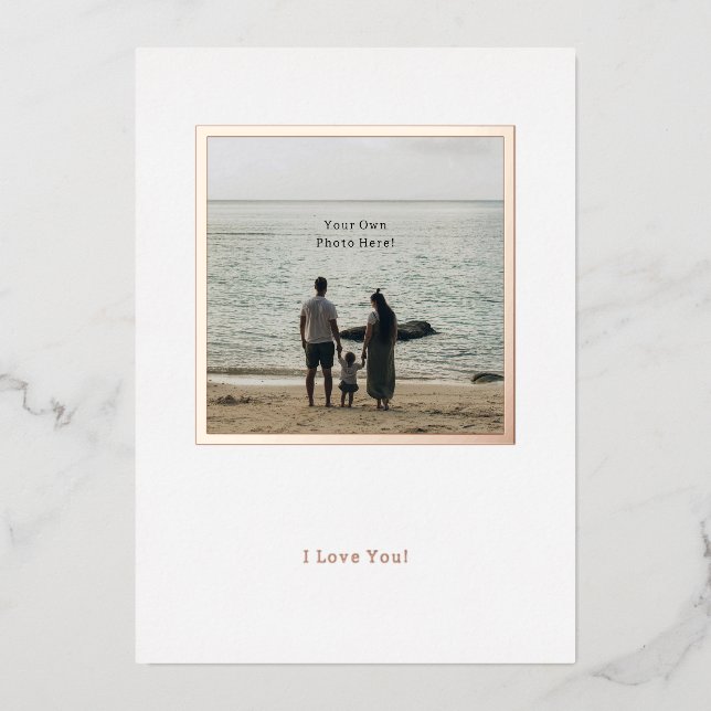 Personalised Photo Foil Valentine's Day Card. Folieneinladung (Vorderseite)