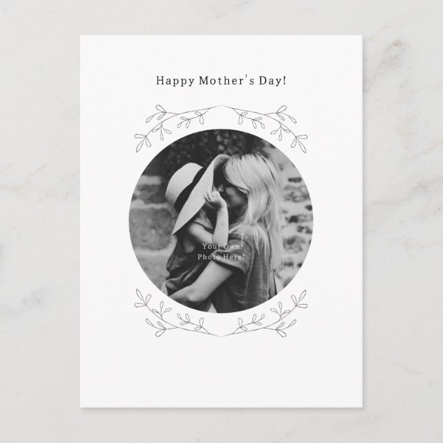 Personalised Photo Happy Mother's Day Card. Postkarte (Vorderseite)
