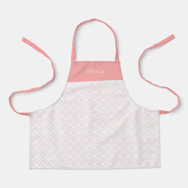 Personalised Pink Dot Shapes Apron. Schürze (Vorderseite)