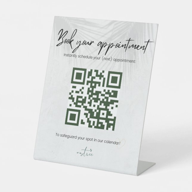 Personalised QR code stand Sockelschild (Vorderseite)