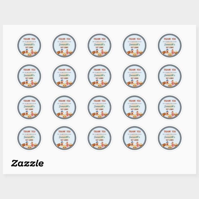 Personalised round Lohri-themed Sticker (Blatt)
